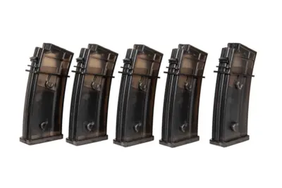 Zestaw 5 magazynków hi-cap na 300 kulek do replik G36 - obrazek 4