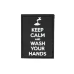 asgbox.pl - Naszywka 3D Keep Calm and Wash Your Hands - czarna
