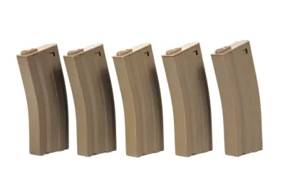 Zestaw 5 magazynków low-cap 70 kulek do M4/M16 - tan - obrazek 4