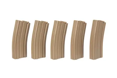 Zestaw 5 magazynków mid-cap na 140 kulek do replik M4/M16 - tan - obrazek 4