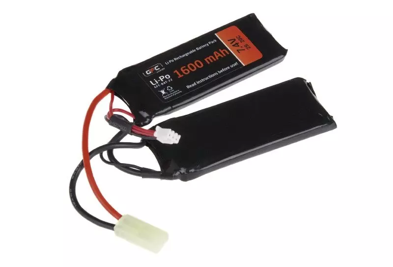 Akumulator LiPo 7,4V 1600mAh 20/40C 2-modułowy GFE-06-003347-00 asgbox.pl 4V 1600mAh 20/40C 2-modułowy