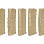 asgbox.pl - Zestaw 5 magazynków Mid-cap 200 Kulek do replik M4/M16 - Tan