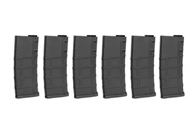 asgbox.pl - Zestaw 6 magazynków Real-cap do replik M4/M16 - Czarny