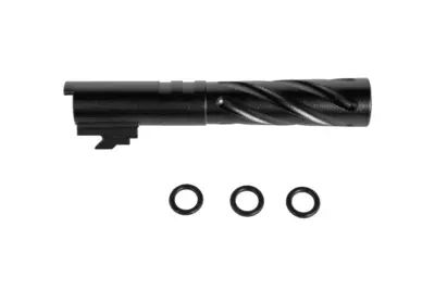 asgbox.pl - Aluminiowa lufa zewnętrzna LA Capa Customs TORNADO do replik TM Hi-Capa 4.3 Czarna
