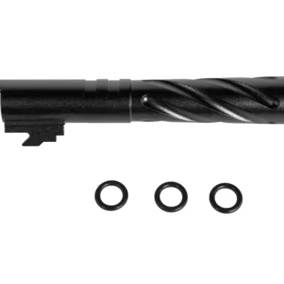 asgbox.pl - Aluminiowa lufa zewnętrzna LA Capa Customs TORNADO do replik TM Hi-Capa 4.3 Czarna