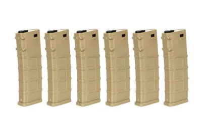 asgbox.pl - Zestaw 6 magazynków Real-cap do replik M4/M16 - Tan