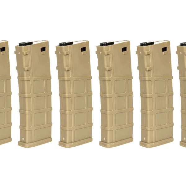 asgbox.pl - Zestaw 6 magazynków Real-cap do replik M4/M16 - Tan
