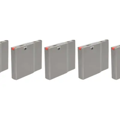 asgbox.pl - Zestaw 5 polimerowych magazynków 25 kulek do replik SRS - Wolf Grey