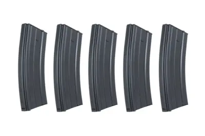 asgbox.pl - Zestaw 5 sztuk metalowych magazynków low-cap 70 kulek Specna Arms Czarny