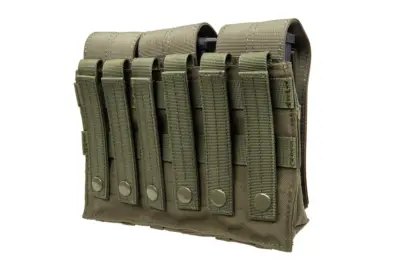 asgbox.pl - Potrójna ładownica na magazynki typu M4/M16 Specna Arms z klapą Oliwkowa