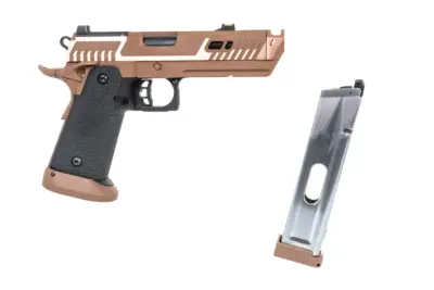 asgbox.pl - Pistolet ASG SRC Sahara Viper DUAL POWER z walizką transportową i magazynkiem CO2 Flat Dark Earth