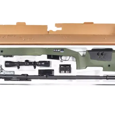 asgbox.pl - Replika karabinu wyborowego SA-S03 CORE™ High Velocity z lunetą i dwójnogiem - oliwkowa(OUTLET)