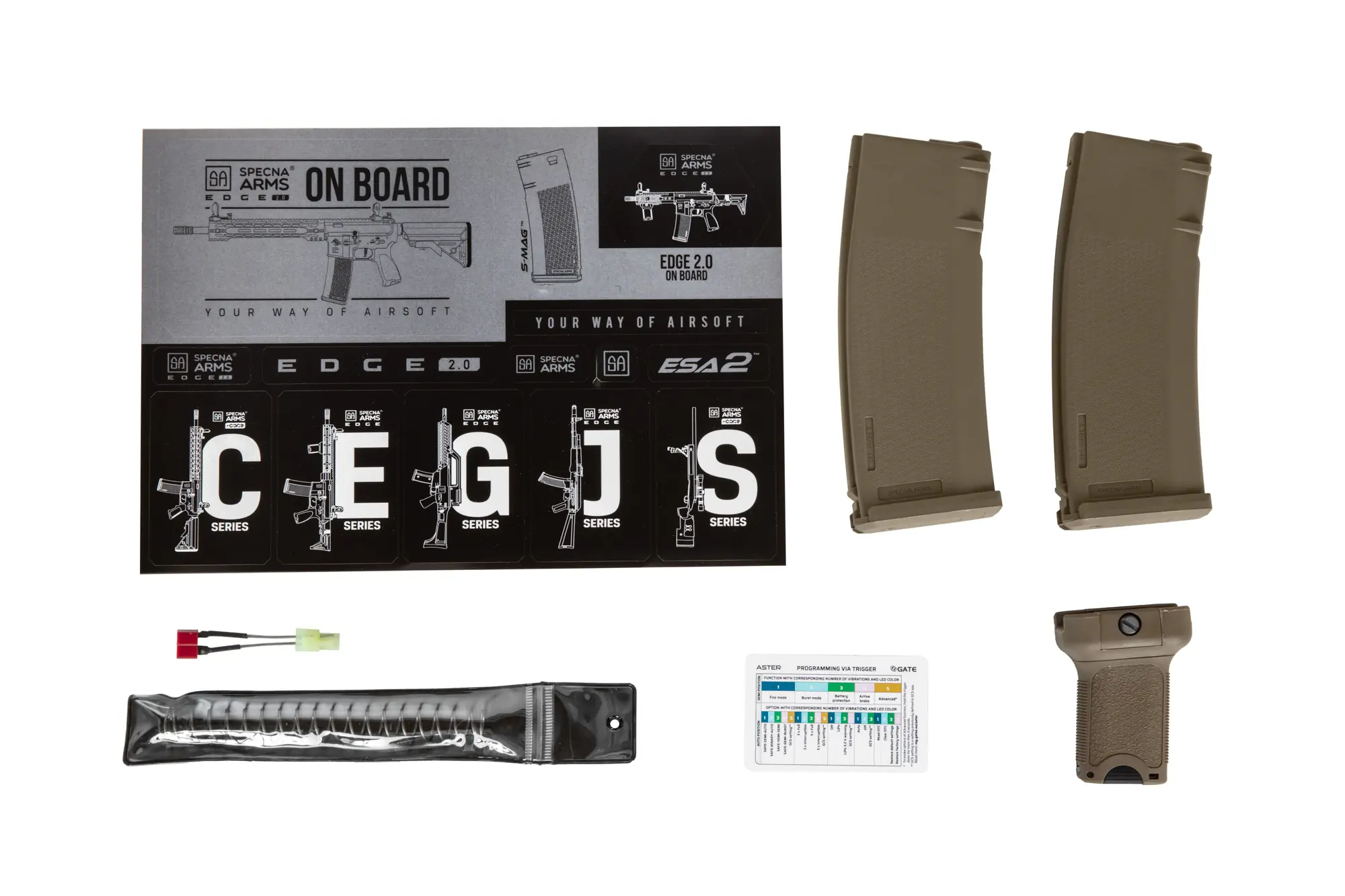 Replika karabinka SA-E12 EDGE 2.0™ GATE ASTER Half-Tan - New receiver/Light Ops Stock OUT-72-033651-00 asgbox.pl Replika karabinka SA-E12 EDGE 2.0™ GATE ASTER Half-Tan - New receiver/Light Ops Stock - obrazek 4