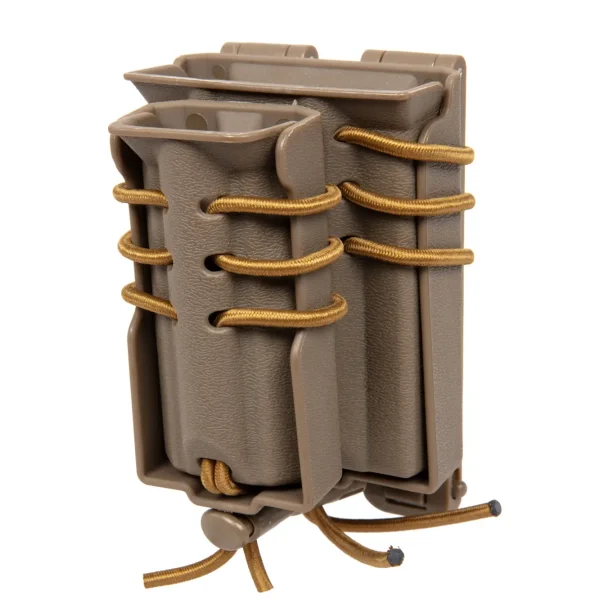 asgbox.pl - Ładownica na 2 magazynki M4/M16 i 9mm Wosport Urban Assault Quick Pull Tan