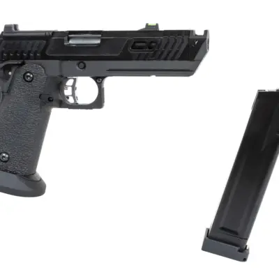 asgbox.pl - Pistolet ASG SRC Dark Viper DUAL POWER z walizką transportową i magazynkiem green gas Czarny