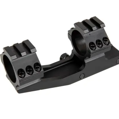 asgbox.pl - Jednoczęściowy montaż kątowy do lunet + upper RIS - Czarny