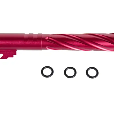 asgbox.pl - Aluminiowa lufa zewnętrzna LA Capa Customs TORNADO do replik TM Hi-Capa 5.1 Czerwona