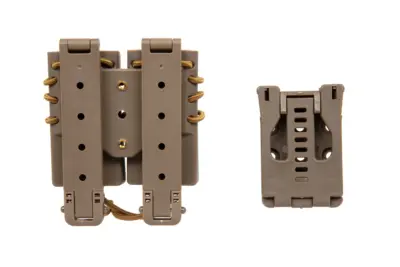 asgbox.pl - Ładownica na 2 magazynki 9mm Wosport Urban Assault Quick Pull Tan