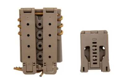 Ładownica na 2 magazynki M4/M16 i 9mm Wosport Urban Assault Quick Pull Tan - obrazek 2