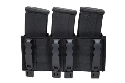 asgbox.pl - Potrójna otwarta ładownica na magazynki 7.62 mm Wosport Czarna