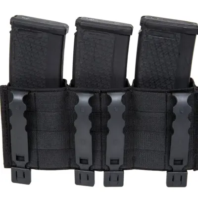 asgbox.pl - Potrójna otwarta ładownica na magazynki 7.62 mm Wosport Czarna