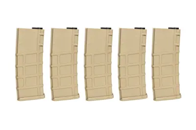 Zestaw 5 magazynków Mid-cap 200 Kulek do replik M4/M16 - Tan - obrazek 2