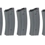 asgbox.pl - Zestaw 5 sztuk metalowych magazynków hi-cap 300 kulek Specna Arms Szary