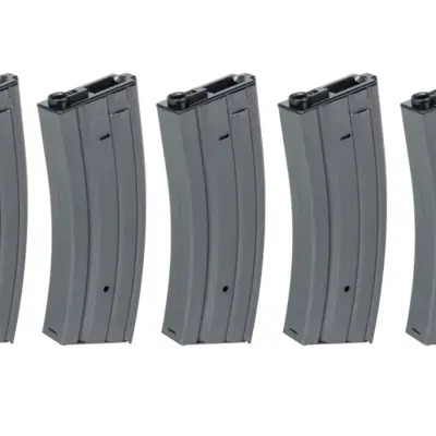 asgbox.pl - Zestaw 5 sztuk metalowych magazynków hi-cap 300 kulek Specna Arms Szary