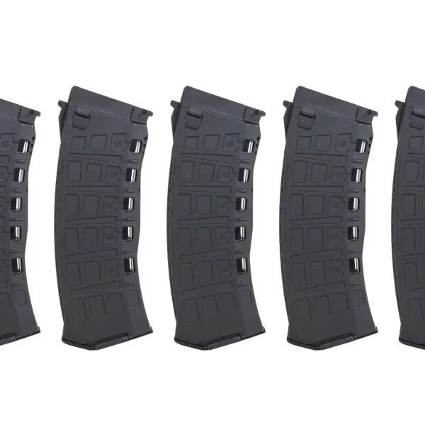 asgbox.pl - Magazynek Mid-Cap 130/ 30 kulek Arcturus EMM AK12 Variable-Cap do replik AK Czarny (5 pack)