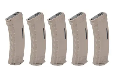 Zestaw 5 magazynków Mid-Cap 130/30 kulek Arcturus EMM AK MOD1 Variable-Cap Windowed do replik AK Flat Dark Earth - obrazek 2