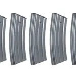 asgbox.pl - Zestaw 5 sztuk metalowych magazynków mid-cap 120 kulek Specna Arms Szary