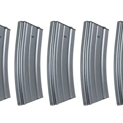 asgbox.pl - Zestaw 5 sztuk metalowych magazynków mid-cap 120 kulek Specna Arms Szary