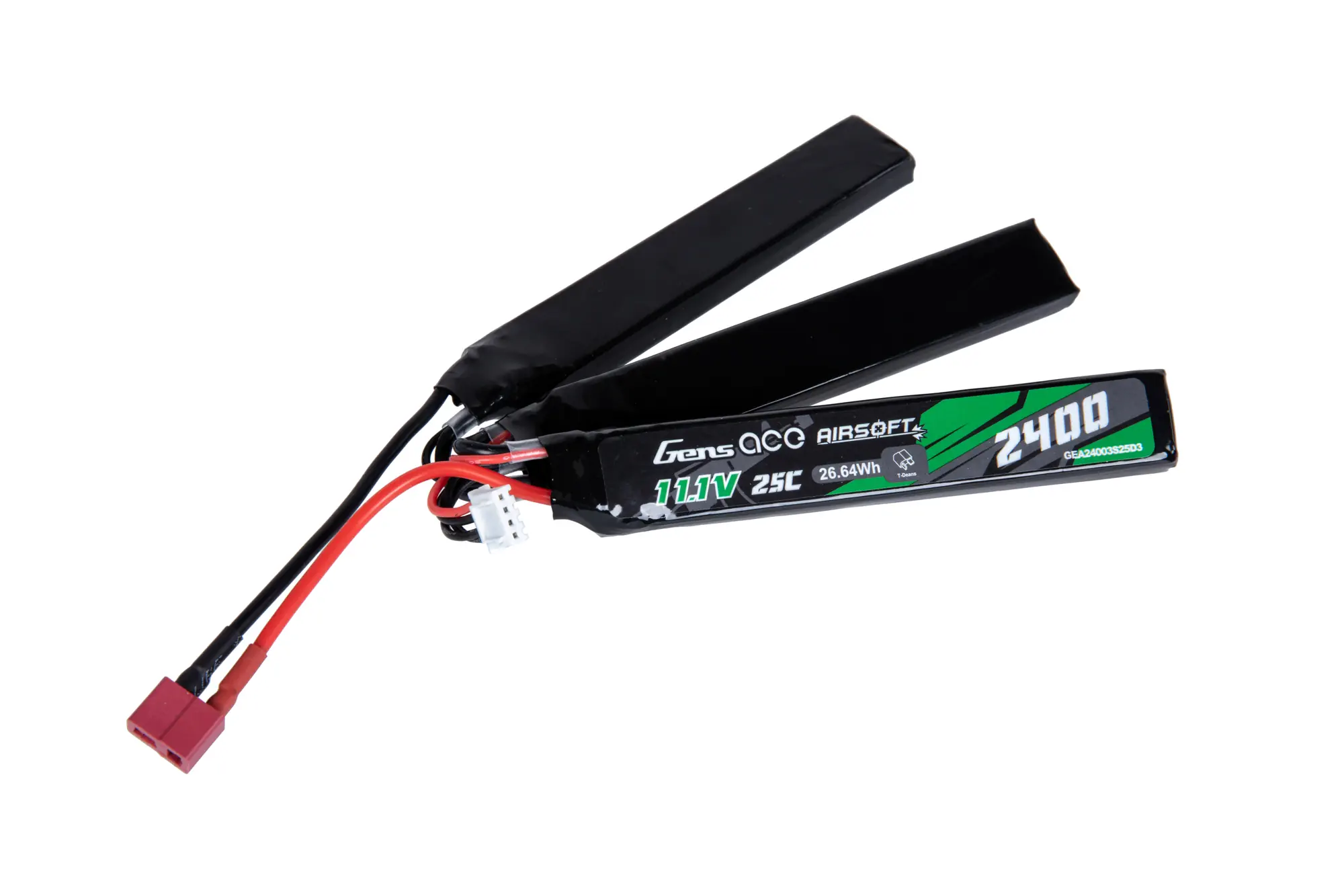Akumulator Li-Po Gens Ace 25C 2400mAh 3S2P 11,1V Deans 3 modułowy GEN-06-040879-00 asgbox.pl asgbox.pl - Akumulator Li-Po Gens Ace 25C 2400mAh 3S2P 11