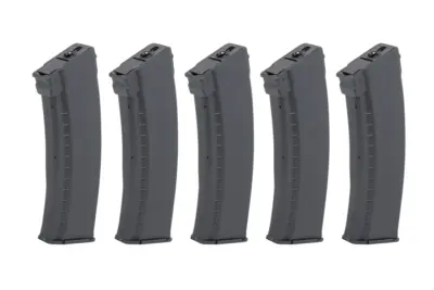asgbox.pl - Zestaw 5 magazynków Hi-Cap 550 kulek Arcturus EMM AK74 "Bakelite" Wheel Czarny
