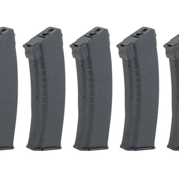 asgbox.pl - Zestaw 5 magazynków Hi-Cap 550 kulek Arcturus EMM AK74 "Bakelite" Wheel Czarny