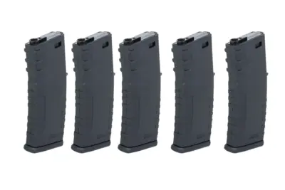 Zestaw 5 sztuk polimerowych magazynków mid-cap 120 kulek Specna Arms Czarny - obrazek 2