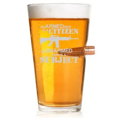 asgbox.pl - Szklanka do piwa z nabojem .50 Armed Man