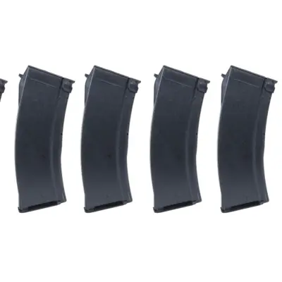 asgbox.pl - Zestaw 6 Magazynków Mid-cap SRC do replik AK na 100 kulek Czarny + Speedloader