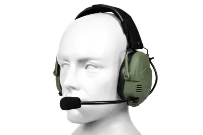 Taktyczne słuchawki aktywne Bluetooth HD-16 - Oliwkowe - obrazek 3