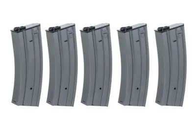 asgbox.pl - Zestaw 5 sztuk metalowych magazynków low-cap 70 kulek Specna Arms Szary