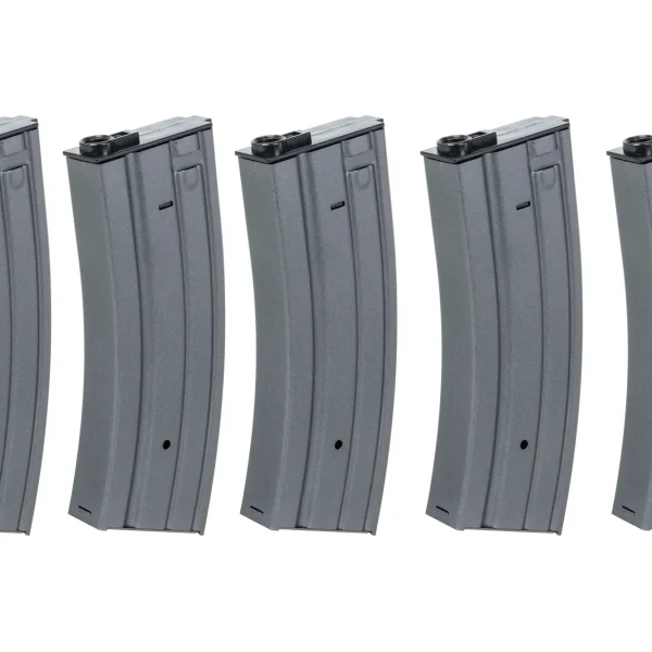 asgbox.pl - Zestaw 5 sztuk metalowych magazynków low-cap 70 kulek Specna Arms Szary
