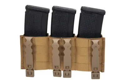 asgbox.pl - Potrójna otwarta ładownica na magazynki 7.62 mm Wosport Coyote Brown