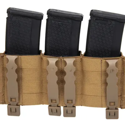 asgbox.pl - Potrójna otwarta ładownica na magazynki 7.62 mm Wosport Coyote Brown