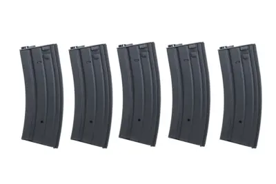 asgbox.pl - Zestaw 5 sztuk metalowych magazynków typu real-cap 30 kulek Specna Arms Czarny
