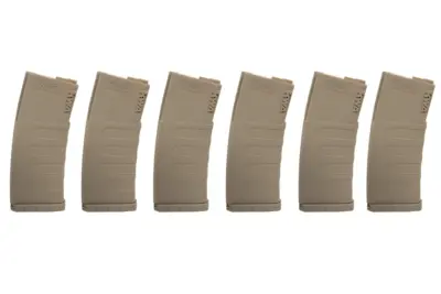 asgbox.pl - Zestaw 6 magazynków Mid-cap KWA na 120 kulek do replik M4/M16 Dark Earth