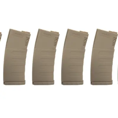 asgbox.pl - Zestaw 6 magazynków Mid-cap KWA na 120 kulek do replik M4/M16 Dark Earth