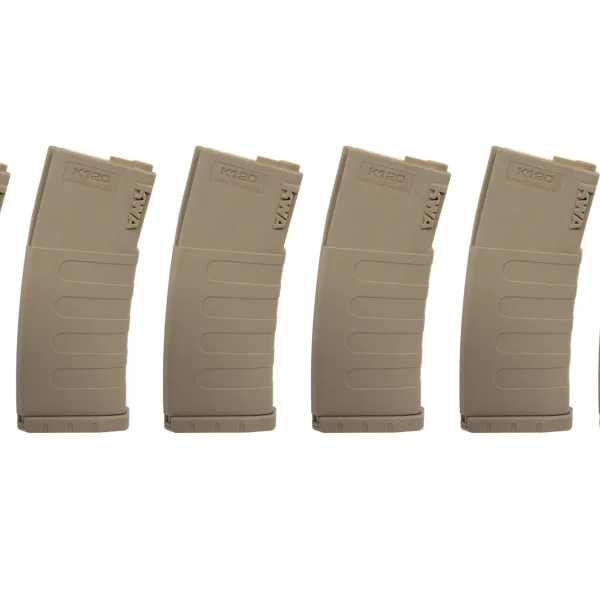 asgbox.pl - Zestaw 6 magazynków Mid-cap KWA na 120 kulek do replik M4/M16 Dark Earth