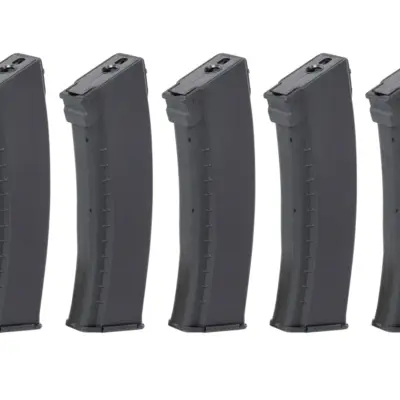 asgbox.pl - Zestaw 5 magazynków Mid-Cap 135/30 kulek Arcturus EMM AK74 "Bakelite" Variable-Cap do replik AK Czarny