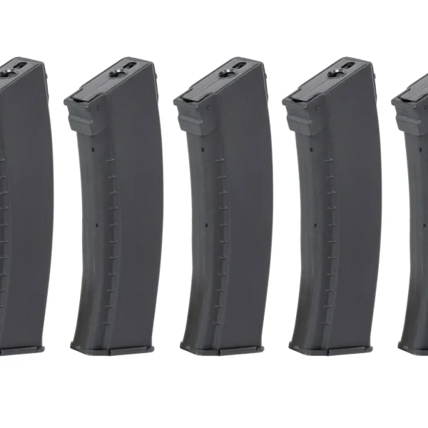 asgbox.pl - Zestaw 5 magazynków Mid-Cap 135/30 kulek Arcturus EMM AK74 "Bakelite" Variable-Cap do replik AK Czarny