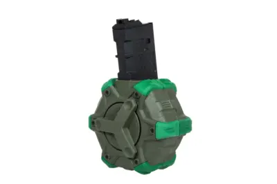 Bębnowy magazynek green gas do M4/16 - Oliwkowy - obrazek 2